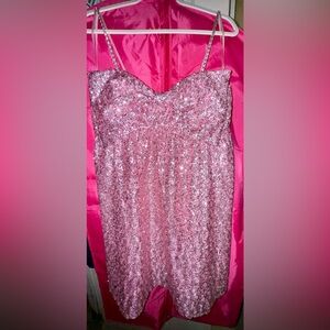 Altar’d State Pink Bow Sequin Dress